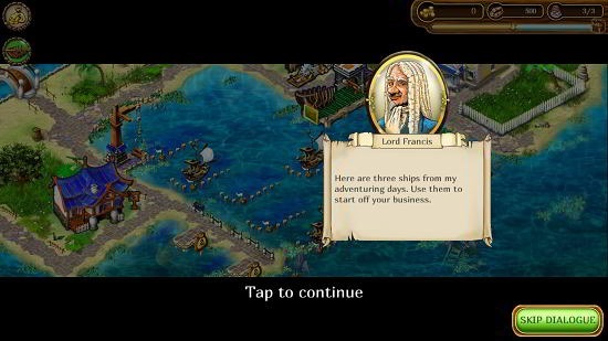 Set sail tutorial dialog