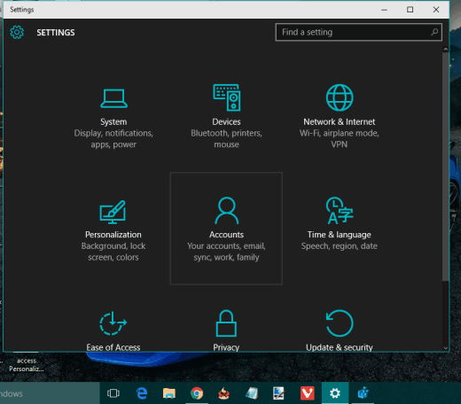 dark theme enabled in Windows 10