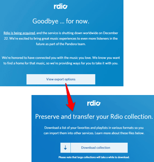 download your Rdio zip archive