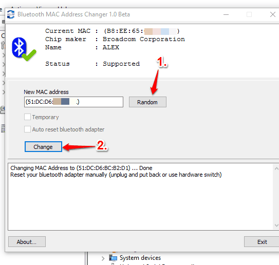 generate a MAC address and change