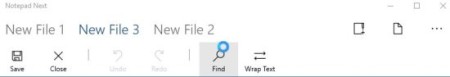 notepad next toolbar