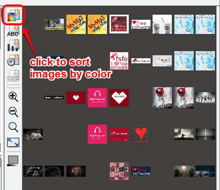 use sort images by color icon