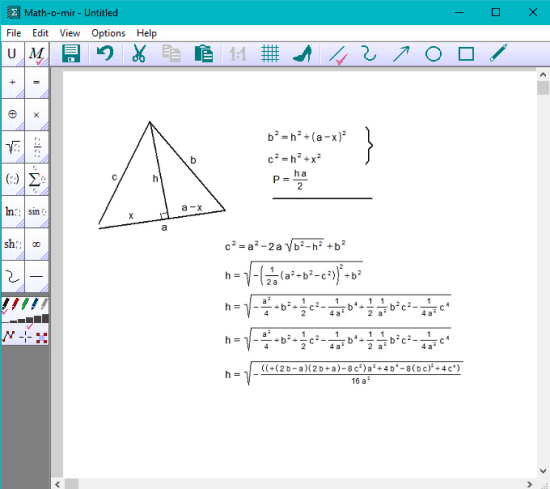 Math-o-mir software to write and edit math equations