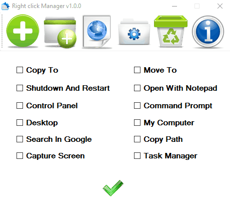 Right click Manager- interface