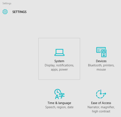 access System menu