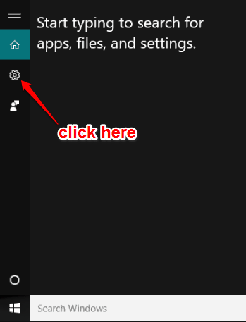 click settings icon