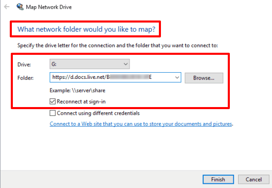 map network drive window