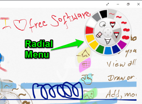 Radial menu