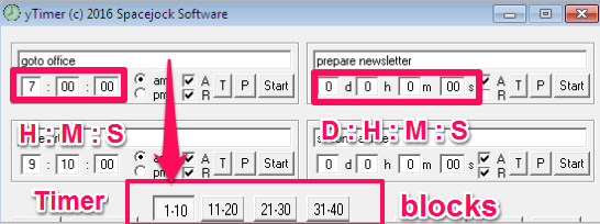 Set Time In Blocks In Different Formats.