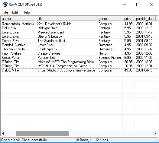 Swift XML2Excel- interface