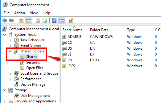 access shares folder