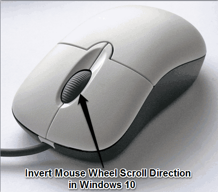 invert mouse wheel scroll direction in Windows 10