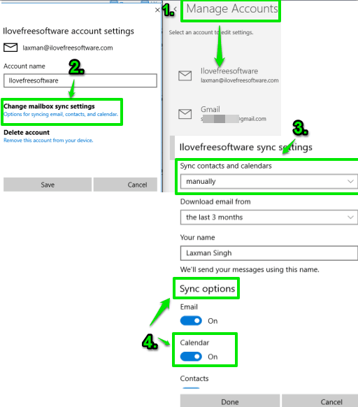 manage sync settings