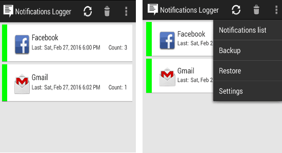 notification logger