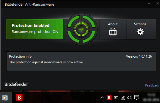 Bitdefender Anti-Ransomware- interface