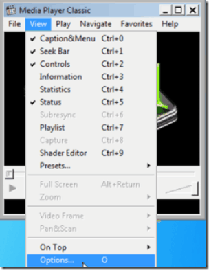 Media Player Classic View Menu 