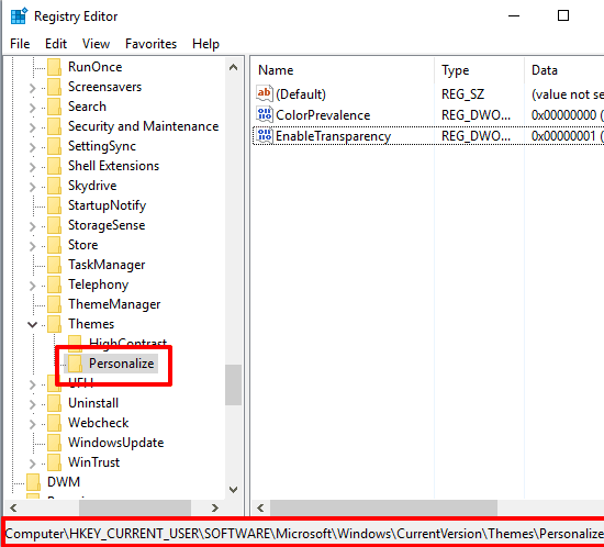 access Personalize key