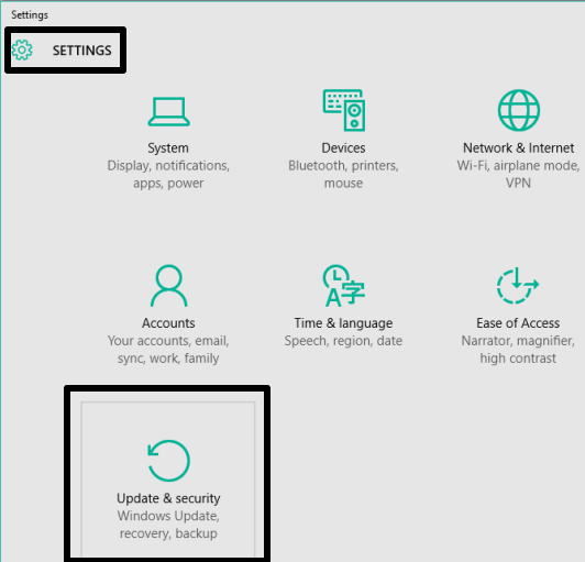 click Update and security option