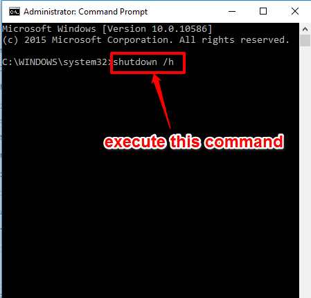 execute hibernate command