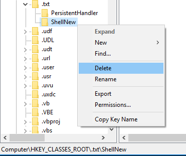 find ShellNew key and delete it