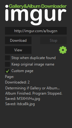 imgur Gallery&Album Downloader- interface