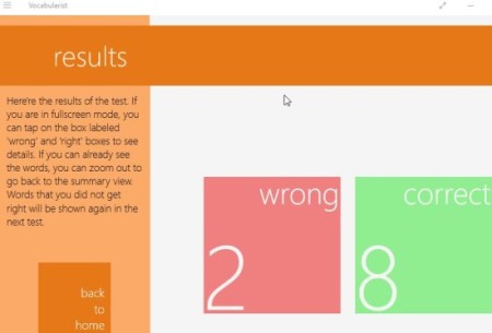 vocabularist test result