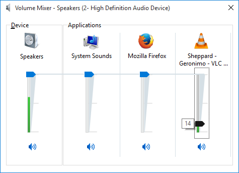 volume mixer volume tweaked