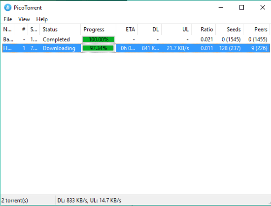 PicoTorrent- free and simple BitTorrent alternative