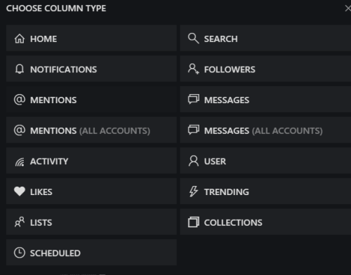 choose column type to add