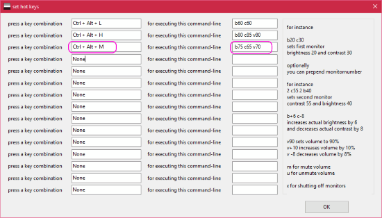 click monitor ddc setting hotkeys