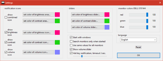 click monitor ddc settings