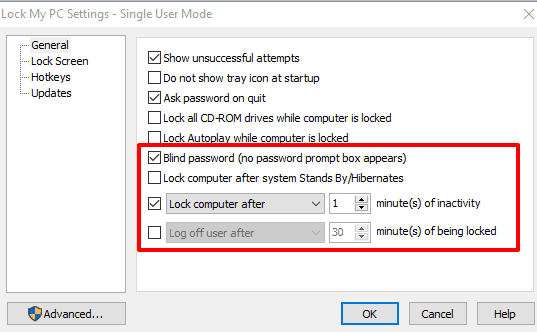 customize general section settings