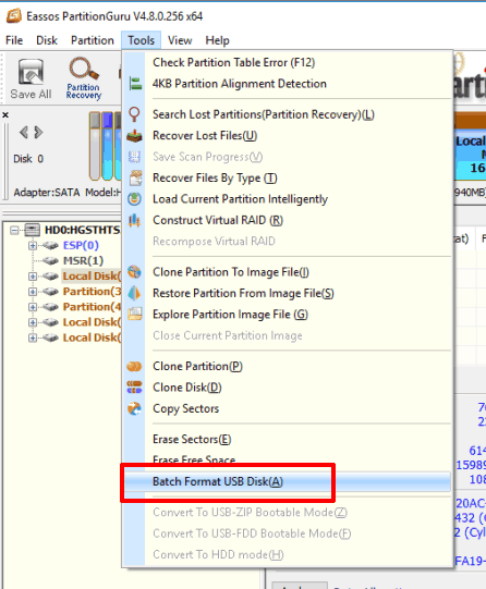 batch format usb disk option