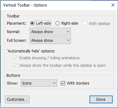 customize options