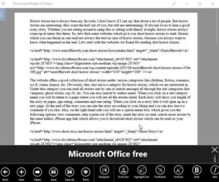 document reader and editor open doc