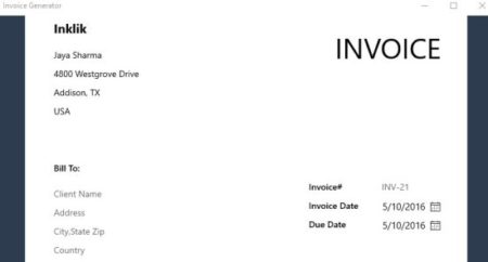 free invoice generator zoho address