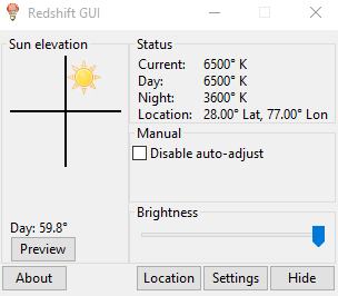 redshift gui