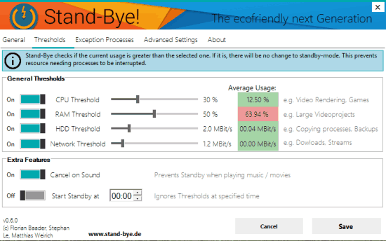 set thresholds