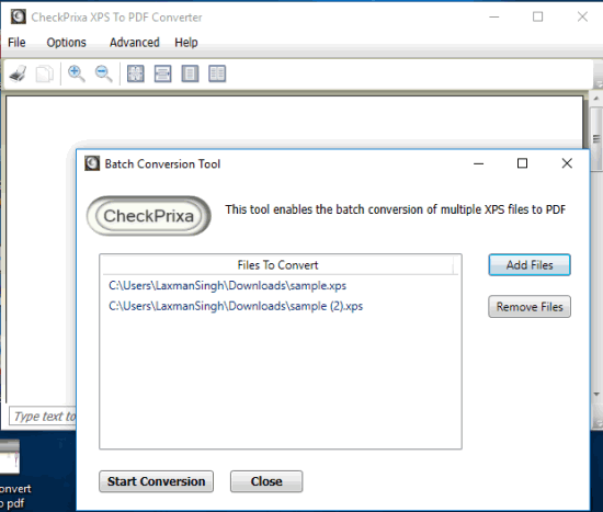 CheckPrixa XPS To PDF Converter
