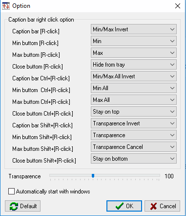 Option window