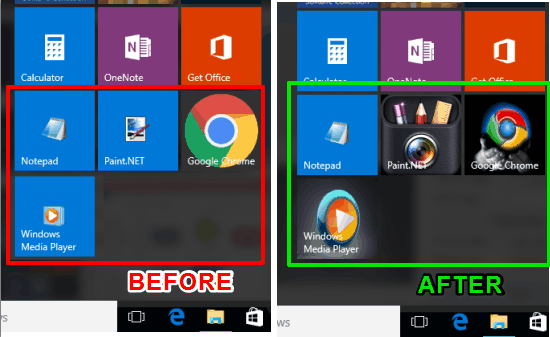 icons of tiles changed in windows 10 start menu