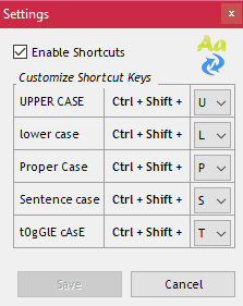 settings change case