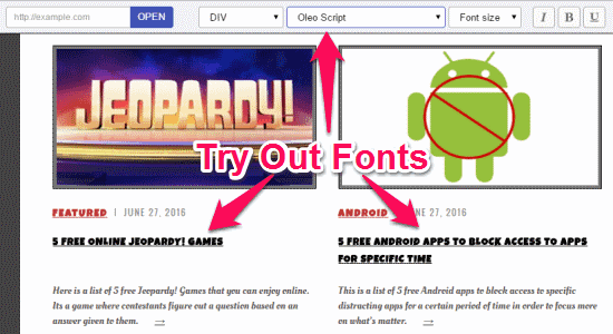 try out fonts