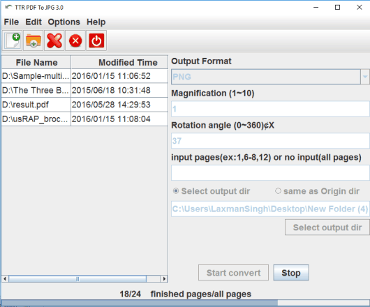 TTR PDF To JPG- conversion process