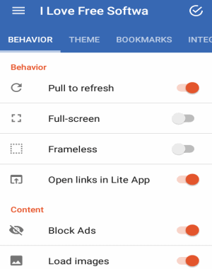 behaviour tab