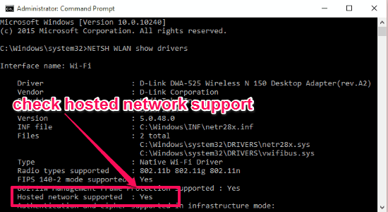 check hosted network support