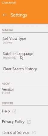 crunchyroll settings