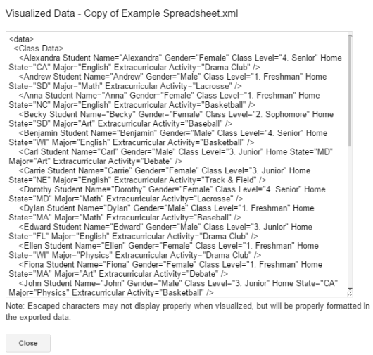 google sheet data converted to xml