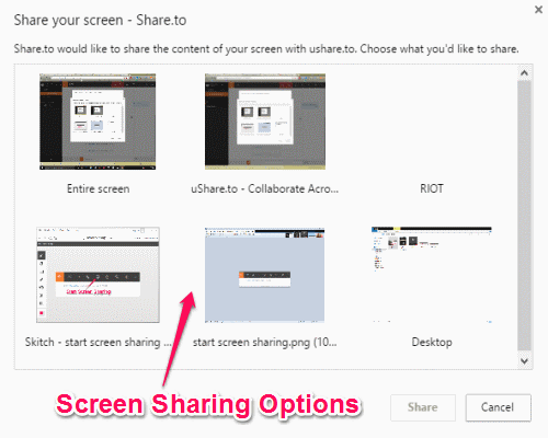 share screen