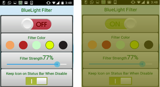 bluelight filter - night mode